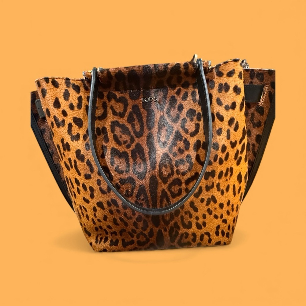 RARE NWOT TOD'S Leopard Print Calf Hair Shoulder Bag
